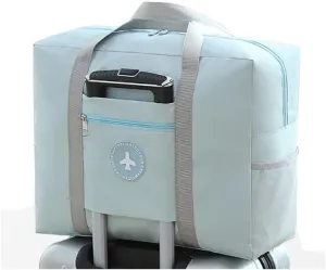 Travels Duffle Weekender Bags Large Overnight Weekend Tote Bag Personal Item Bags with Trolley Sleeve for Airplanes (Regular-Blue)