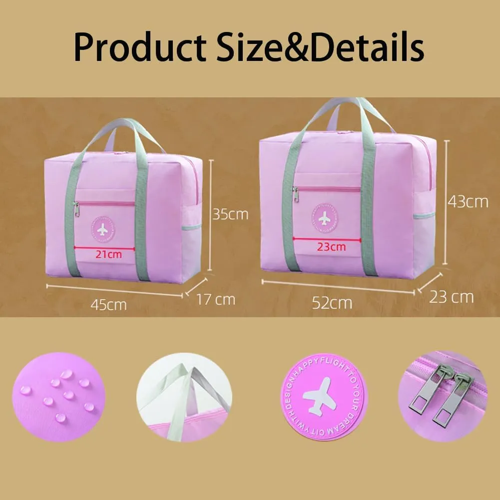 Travels Duffle Weekender Bags Large Overnight Weekend Tote Bag Personal Item Bags with Trolley Sleeve for Airplanes (Regular-Blue)