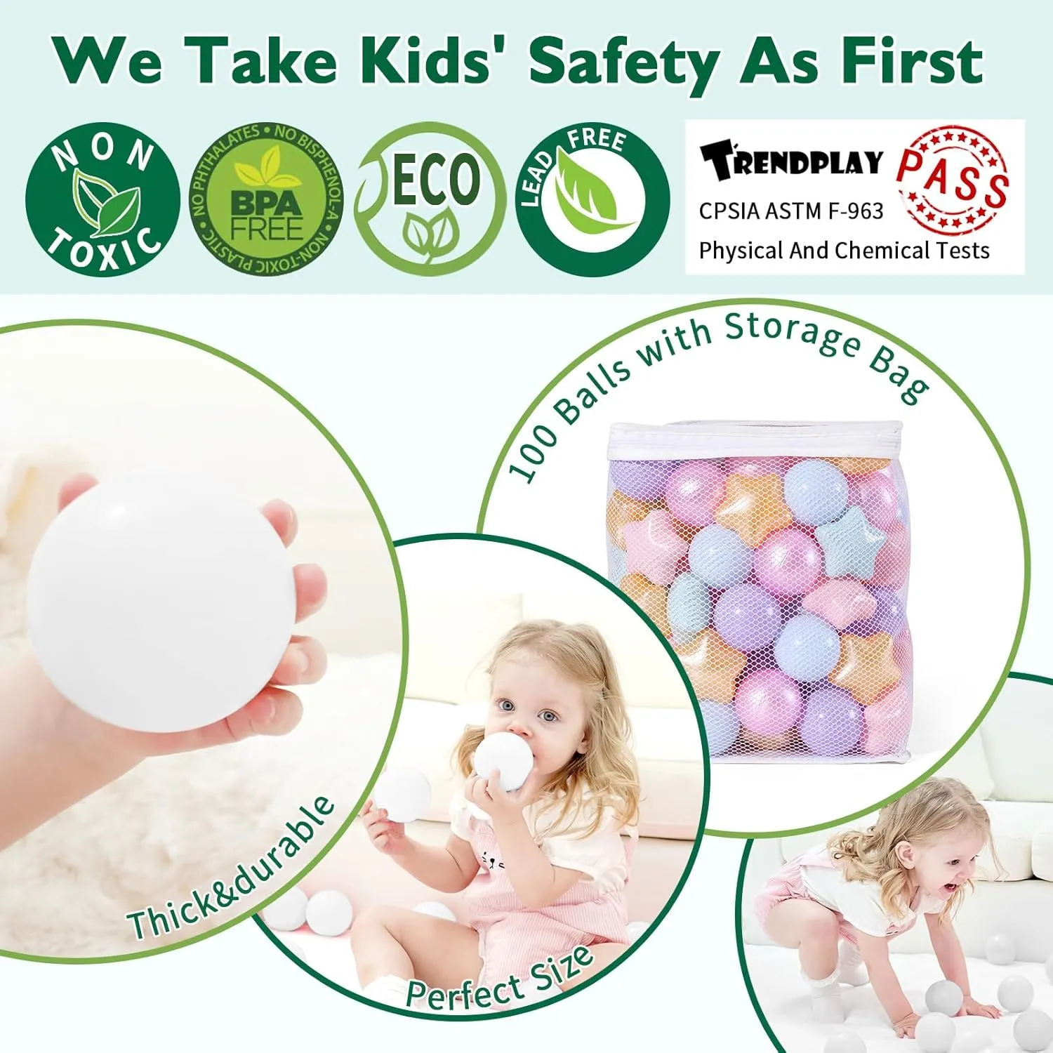 TRENDPLAY Star Ball Pit Balls 50 100 200 500 for Toddlers - Ball Pit Ball Shapes for Boys Girls Fun, Birthday Party, Christmas Decoration