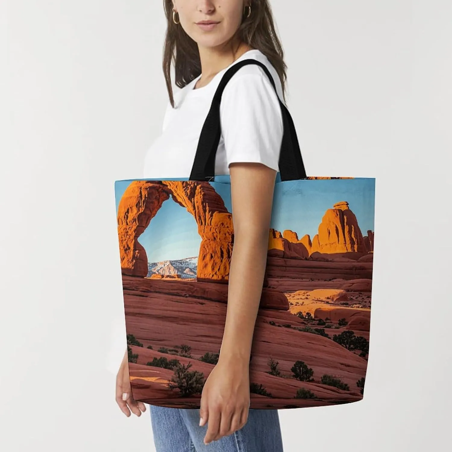 Tropical Flowers And Foliage Tote Bag for Women Reusable Grocery Shoulder Bags Shopping Bag for Travel, Groceries