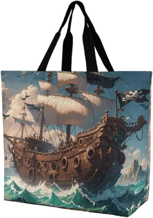 Tropical Flowers And Foliage Tote Bag for Women Reusable Grocery Shoulder Bags Shopping Bag for Travel, Groceries