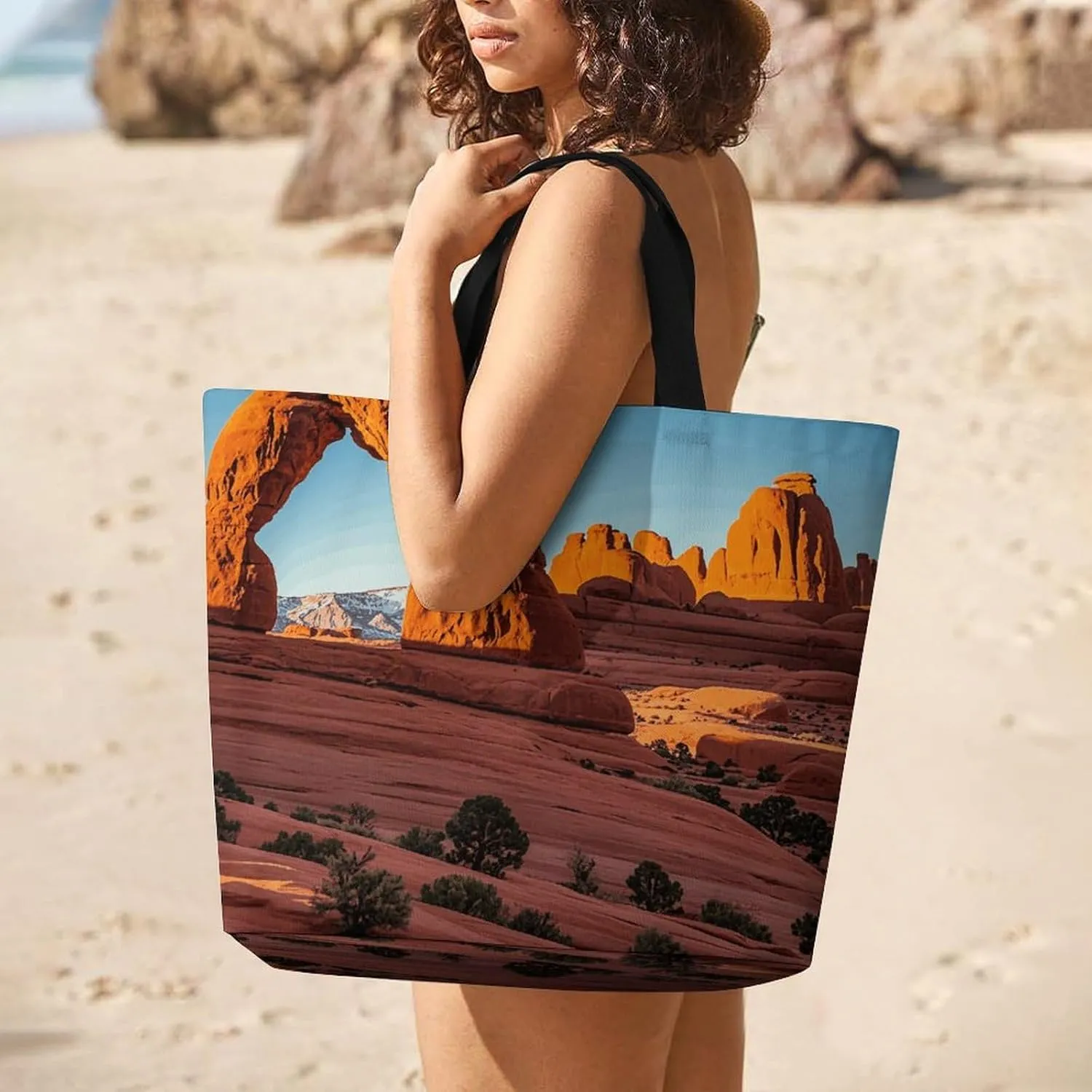 Tropical Flowers And Foliage Tote Bag for Women Reusable Grocery Shoulder Bags Shopping Bag for Travel, Groceries