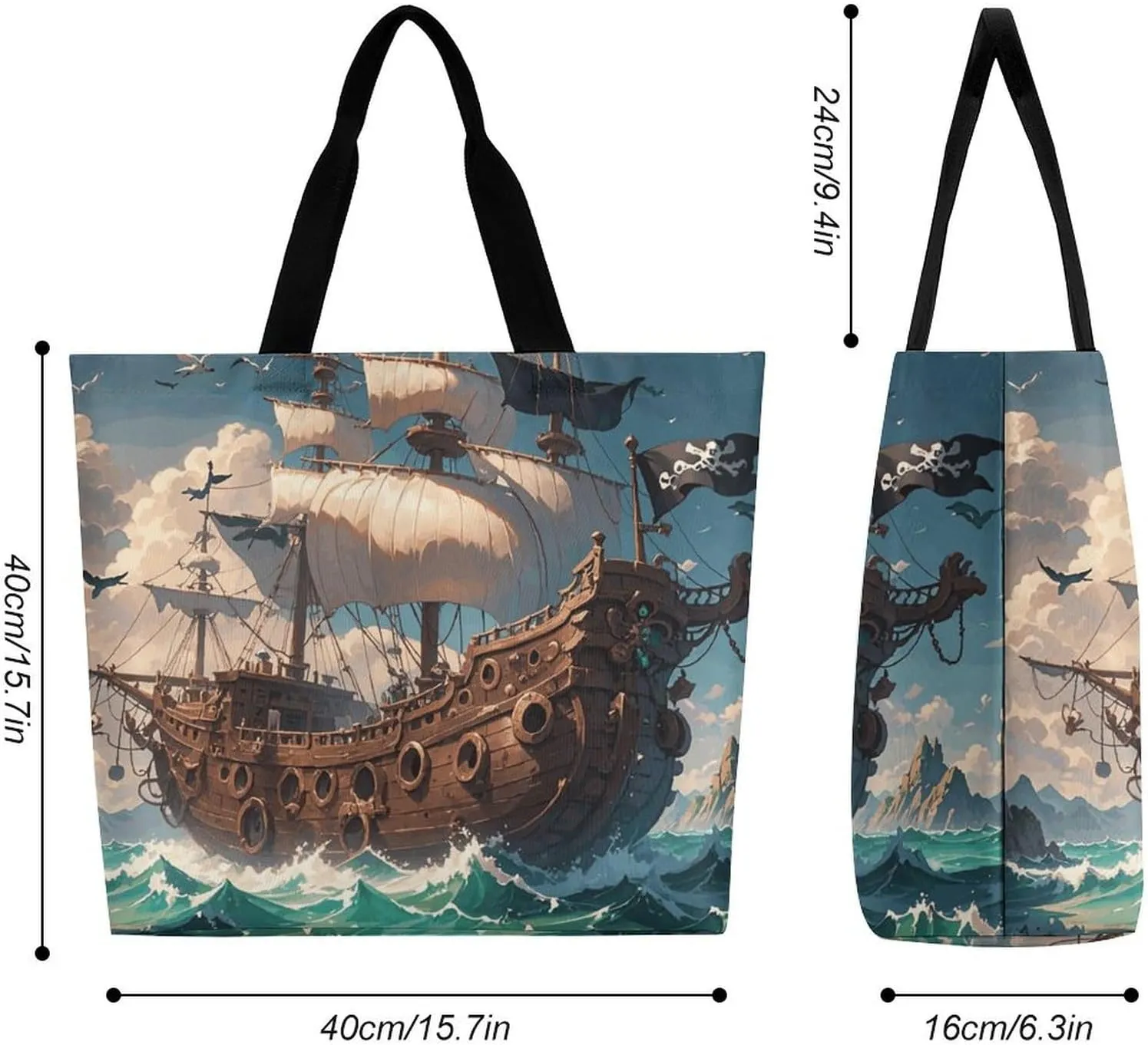 Tropical Flowers And Foliage Tote Bag for Women Reusable Grocery Shoulder Bags Shopping Bag for Travel, Groceries