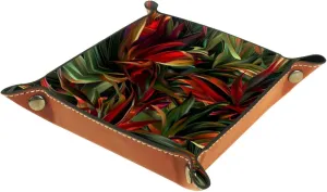 Tropical Jungle Plants Stacking Jewelry Organizer Trays, Small Desk Drawer Earring and Bracelet Storage Tray, Key Tray for Entryway Table, Decorative Ring Storage Tray