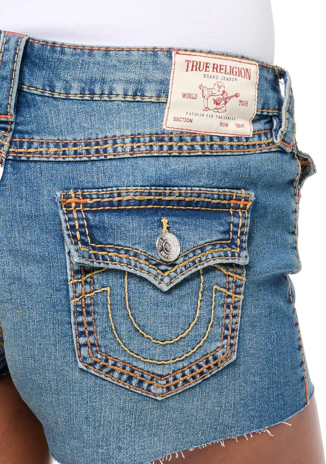 True Religion Women's Joey Lowrise Cut Off Super T Flap Short