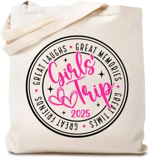 TSIIUO Funny Girls Weekend 2025 Canvas Tote Bag Gifts for Women Friends Trip Beach Bag Summer Vacation Cotton Tote Bag