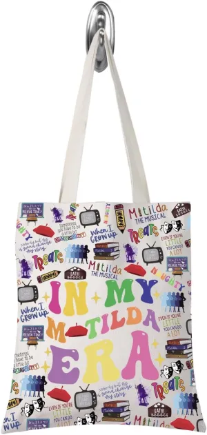 TSOTMO Television Gift Comedy Tragedy Mask Theatre Drama Actress In My Era Makeup Bag Musical Lover Gift (Mat Era tote)
