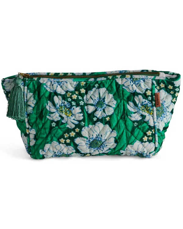 Tumbling Flowers Green Toiletry Bag
