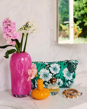 Tumbling Flowers Green Toiletry Bag
