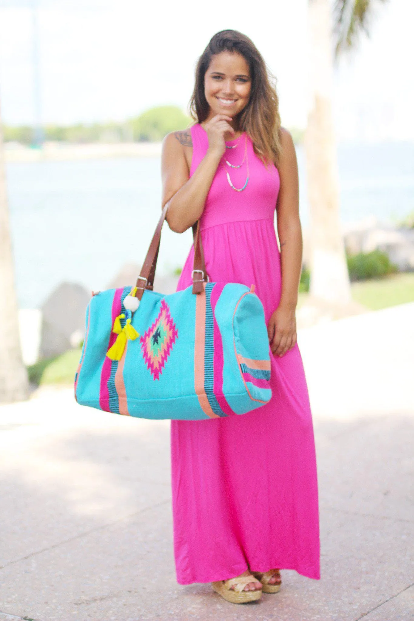 Turquoise Duffle Bag