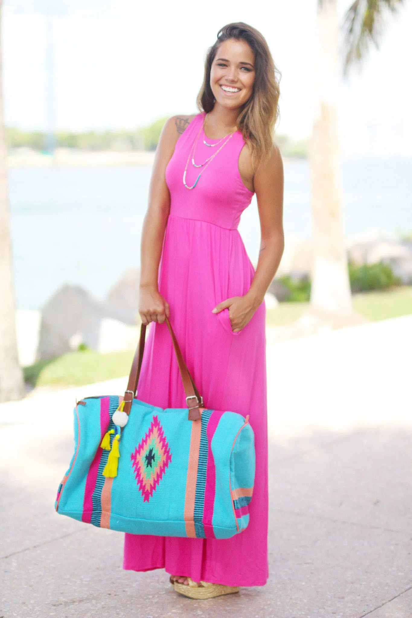 Turquoise Duffle Bag