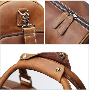 Tuzech Large Duffel Luggage leather Travel Bag Duffel bag Gym Bag Airplane cabin Approved Carry On Overnight Leather Weekender Mens Duffle Bag For Men and Women 22 Inch