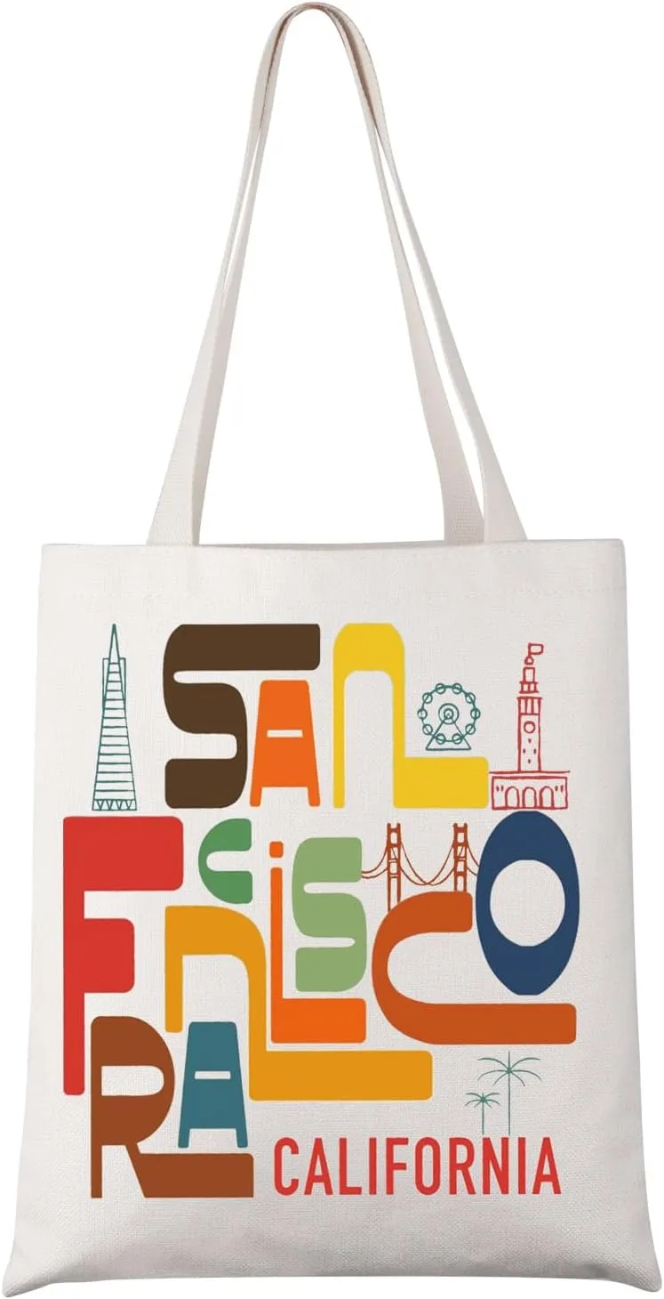 UJIMS San Francisco Travel Tote Bag California San Francisco Souvenir Gift California Skyline Bridge Gift
