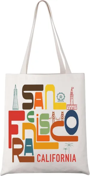 UJIMS San Francisco Travel Tote Bag California San Francisco Souvenir Gift California Skyline Bridge Gift