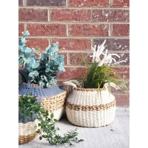 Ula Stripe Basket Made by Fair Trade Artisans for Eco-Friendly Storage