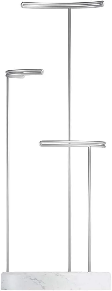 Umbra 299471-491 Tesora 3-Tier Jewelry Stand, Earring Holder, Accessory Organizer and Display, White/Nickel