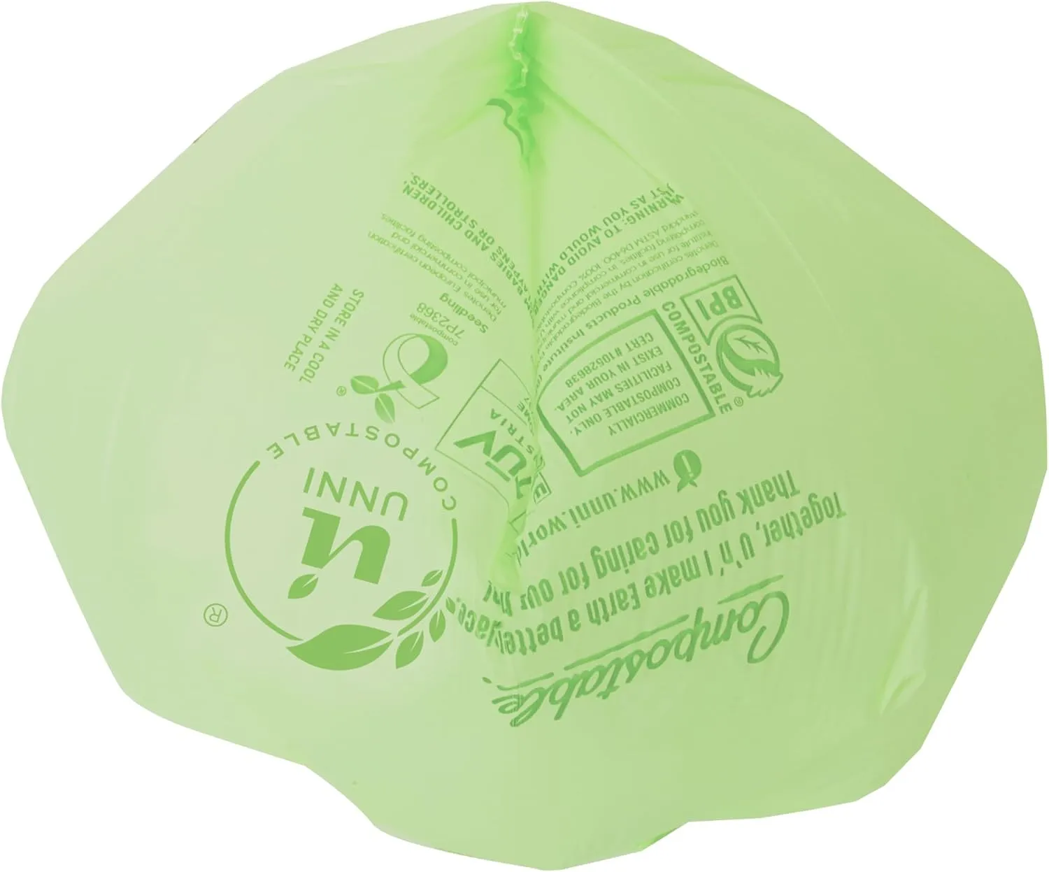 UNNI Compostable Liner Bags, 3 Gallon, 11.35 Liter, 600 Count, Extra Thick 0.71 Mil, Small Kitchen Food Scrap Waste Bags, ASTM D6400, US BPI, CMA and Europe OK compost HOME Certified, San Francisco