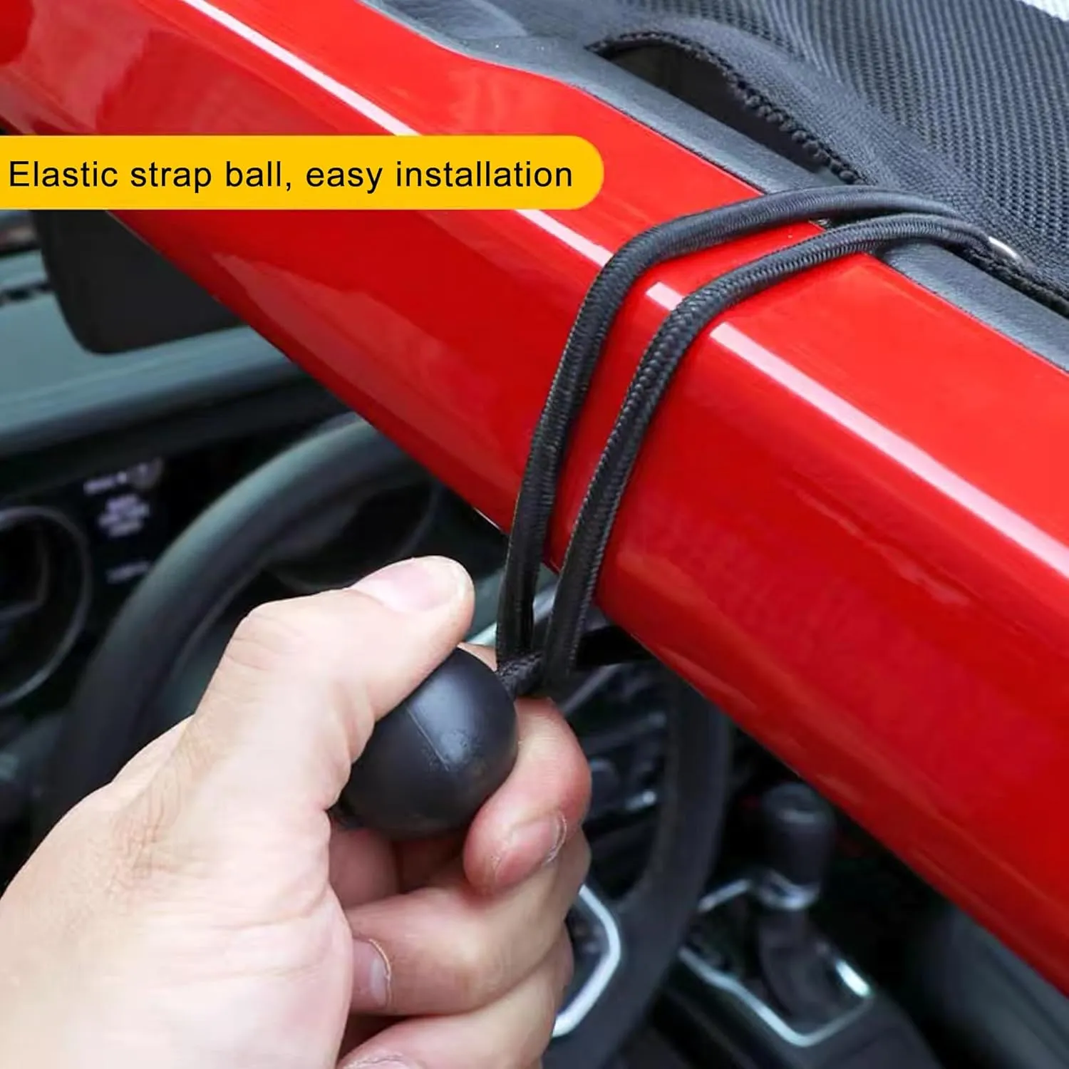 Upgrade Boat Storage Bag,Mesh Suspended Storage Organizer, Cargo Net Pocket Organizer Pouch Bag,Boat,Truck SUV Travel Long Road Trip Camping Interior Accessories with 6 pcs Elastic Ring (24 INCH)