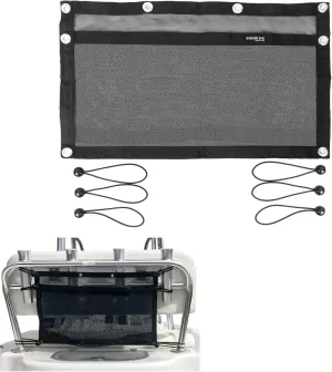 Upgrade Boat Storage Bag,Mesh Suspended Storage Organizer, Cargo Net Pocket Organizer Pouch Bag,Boat,Truck SUV Travel Long Road Trip Camping Interior Accessories with 6 pcs Elastic Ring (24 INCH)