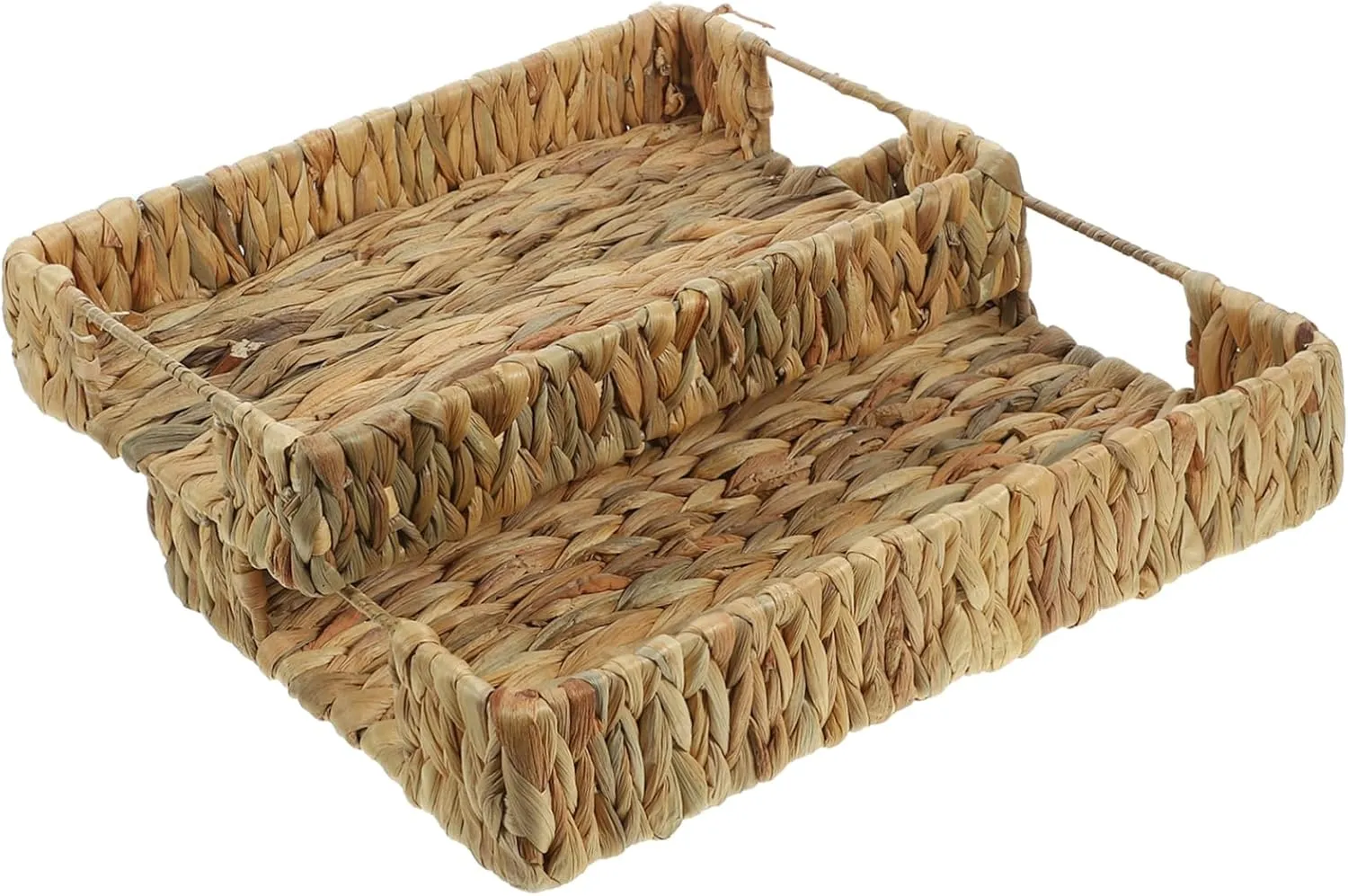 UPKOCH 2Pcs Natural Hand Woven Basket Rustic Woven Storage Holder for Organizing Snacks Fruits and More for Home Kitchen Office and Tabletop Decor