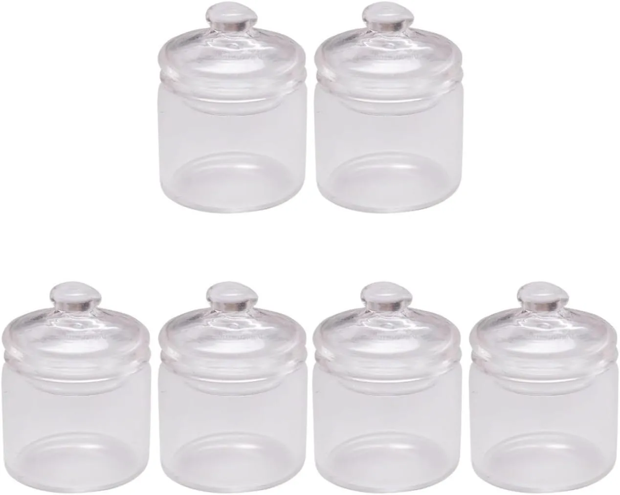 UPKOCH 6pcs Miniature Glass Jar Doll House Decor Mini Jars for Unique House Decoration for Bedroom and Dressing Accessories