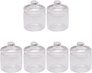 UPKOCH 6pcs Miniature Glass Jar Doll House Decor Mini Jars for Unique House Decoration for Bedroom and Dressing Accessories