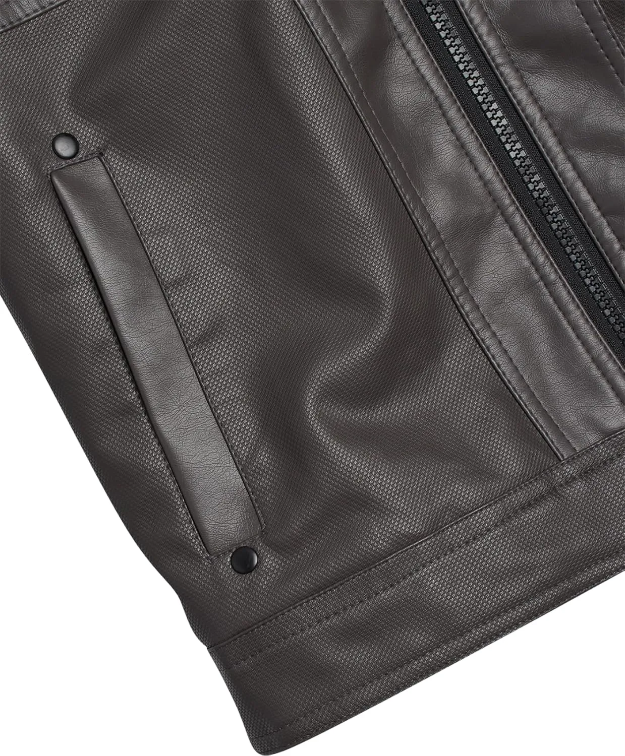 URBAN REPUBLIC Boys’ Jacket – Faux Leather Biker Jacket – Casual Sherpa Lined Moto Jacket with Sweatshirt Hood (4-20)