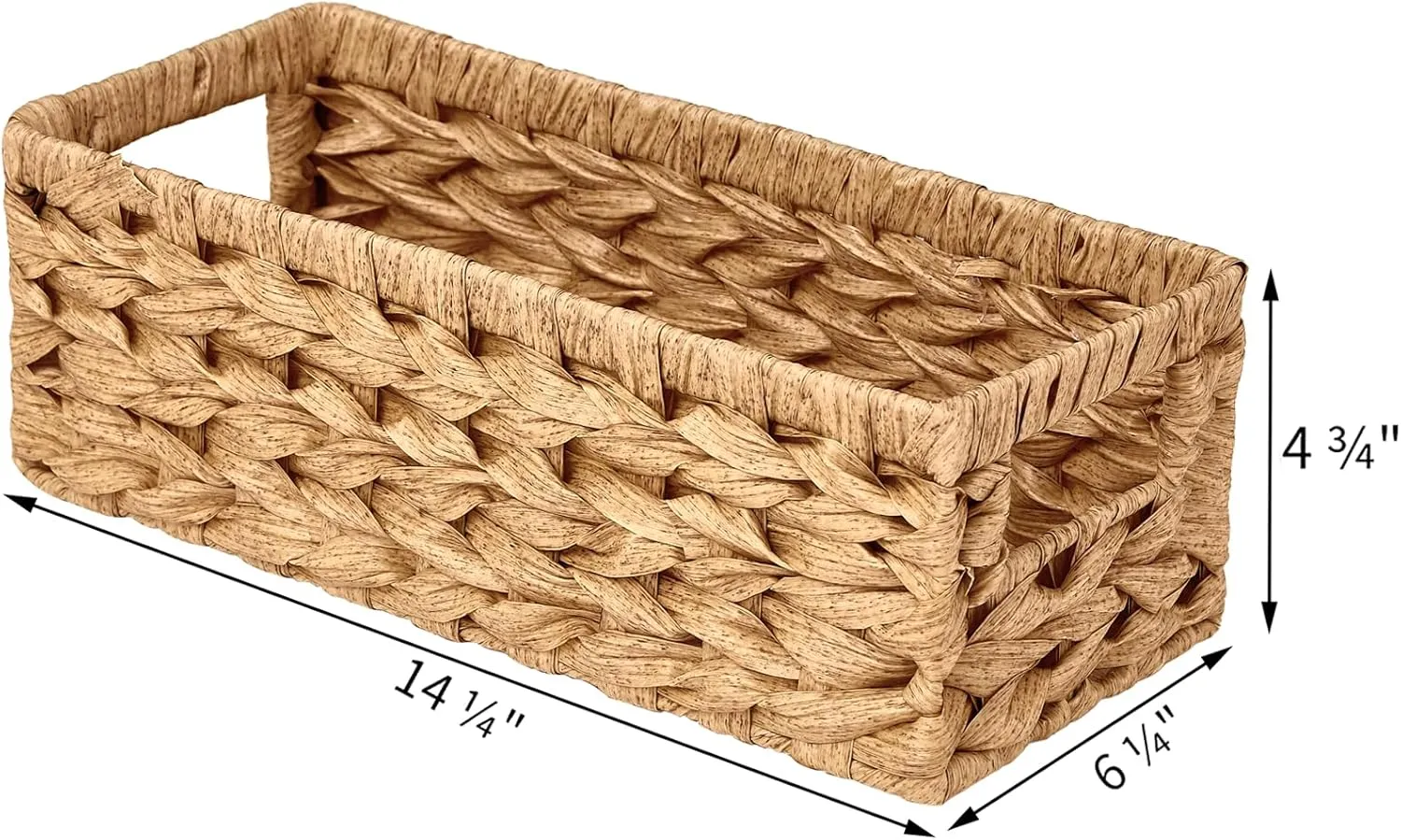 Vagusicc Wicker Storage Basket, Wicker Baskets with Handles, Toilet Paper Basket for Toilet Tank Top, Small Wicker Baskets for Organizing Shelves, 2-Pack