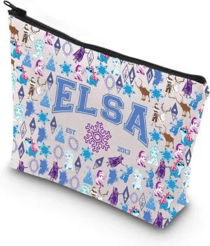 VAMSII Elsa Princess Cosmetic Bag Elsa Est 2013 Frozen Zipper Pouch Bag Cartoon Princess Love Gift (ELSA 2013)