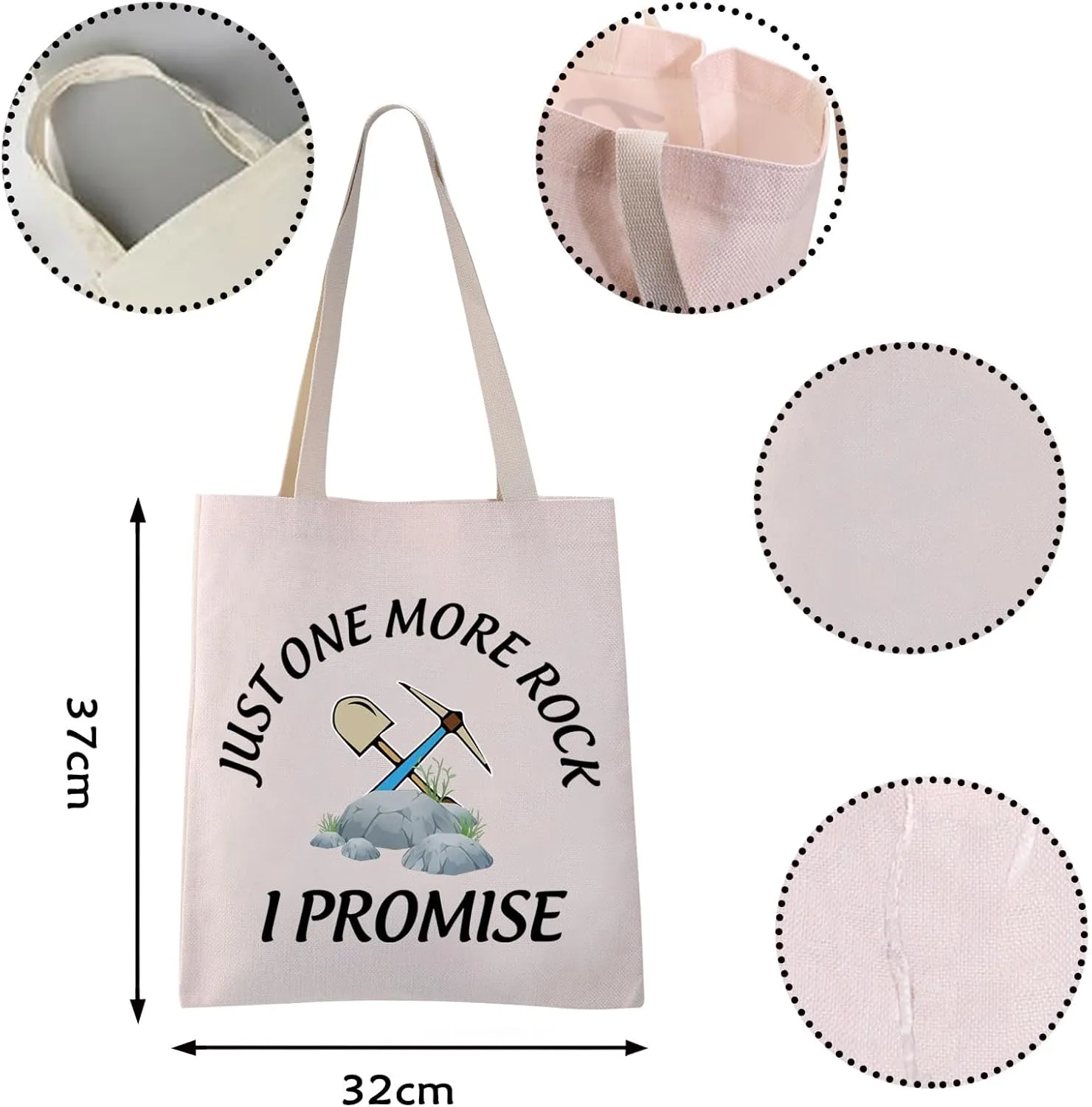 VAMSII Rock Collector Bag - Funny Geology Gifts for Rock Lovers (WT-I PROMISE)