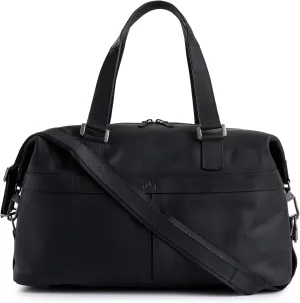 VELEZ Black Top Grain Leather Duffle Bag For Men and Women Handmade Large Carry On Travel Bags Vintage
