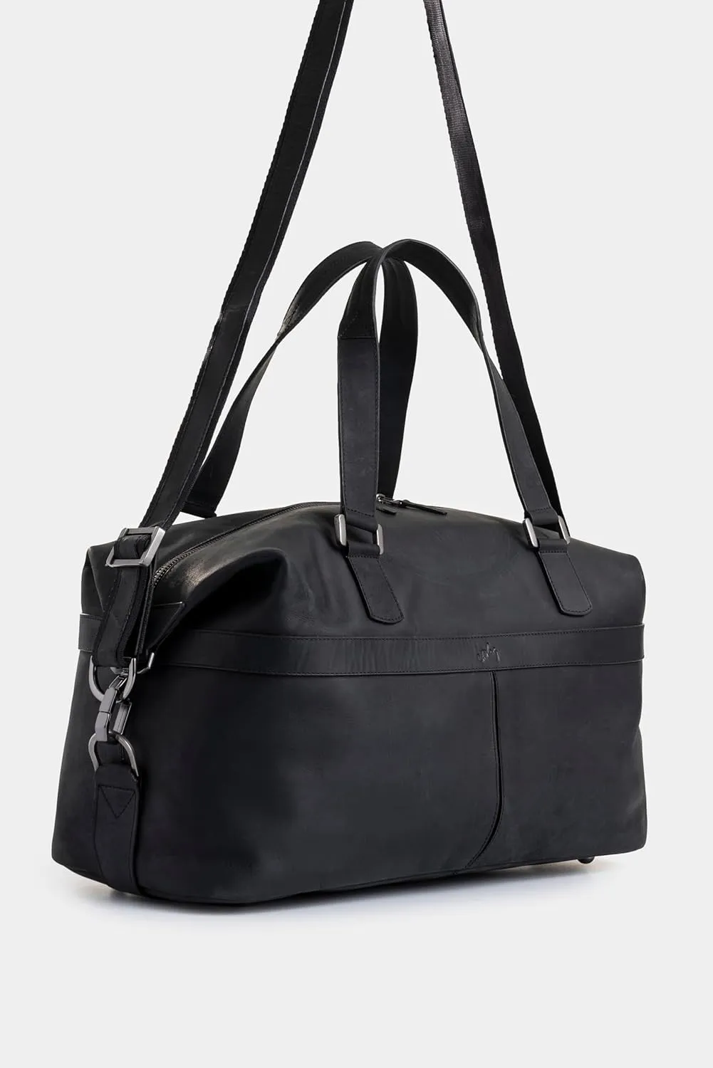 VELEZ Black Top Grain Leather Duffle Bag For Men and Women Handmade Large Carry On Travel Bags Vintage