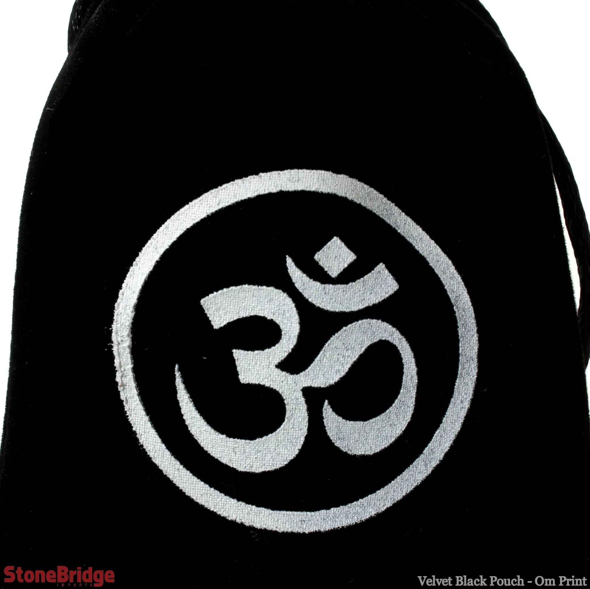 Velvet Black Pouch - Om Print