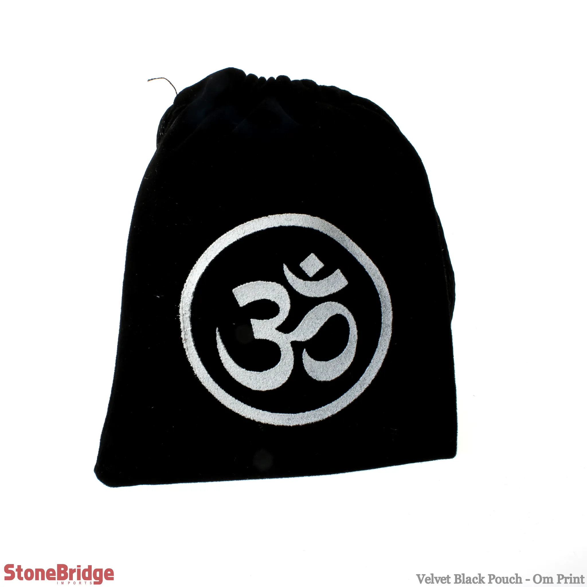 Velvet Black Pouch - Om Print