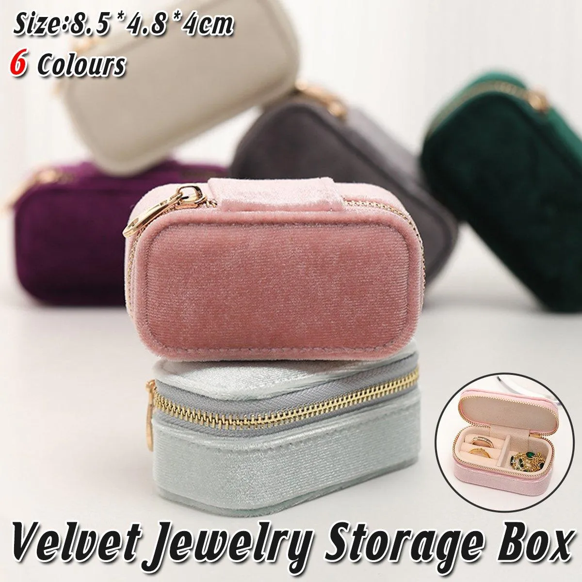 Velvet Jewelry Storage Box 6Colours 1PCS