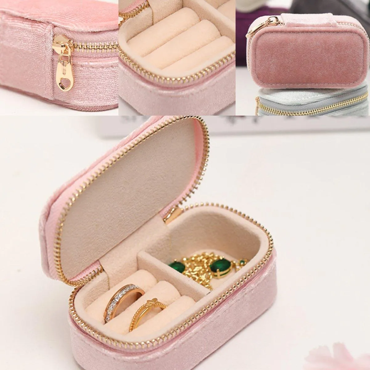 Velvet Jewelry Storage Box 6Colours 1PCS