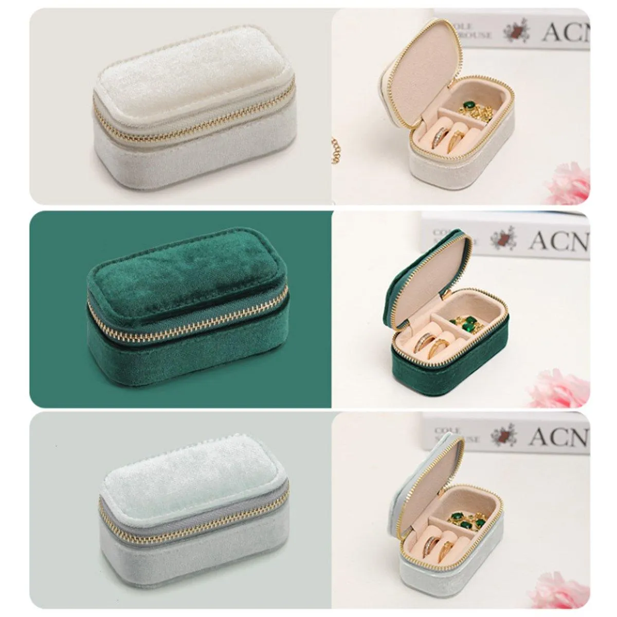Velvet Jewelry Storage Box 6Colours 1PCS