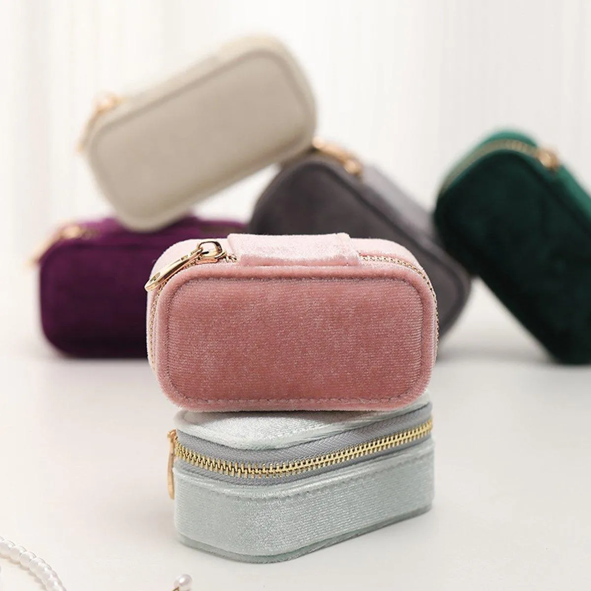 Velvet Jewelry Storage Box 6Colours 1PCS