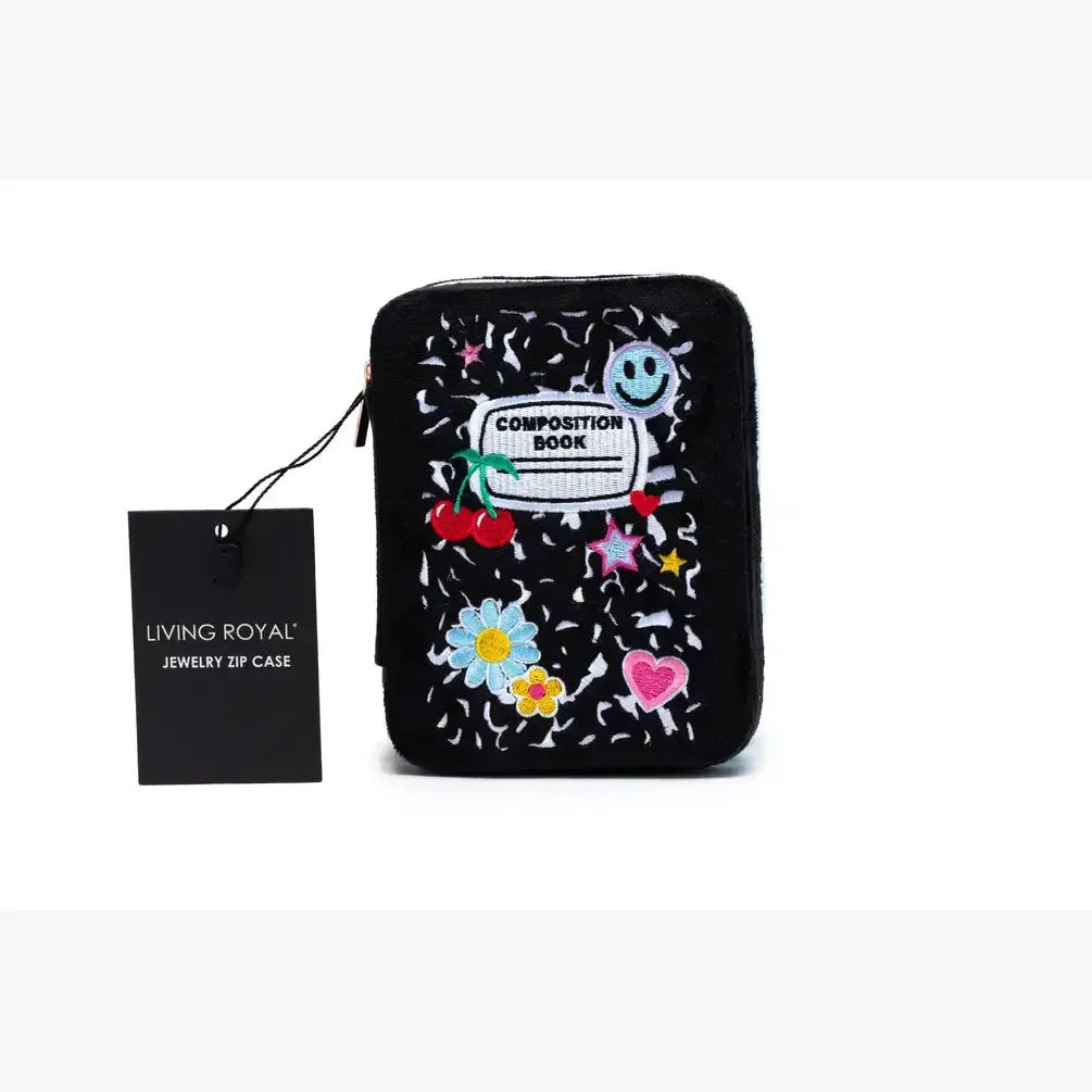 Velvet Jewelry Zip Case / Organizer - Notebook - Black
