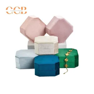 Velvet octagon watch and bracelet display packaging gift box
