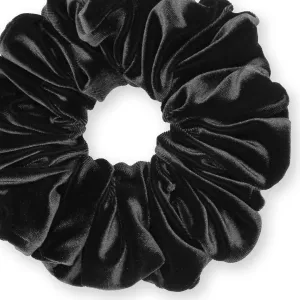 Velvet Scrunchies King Size Black XXL Plush Ponytail Holders Oversized Big Made in the USA