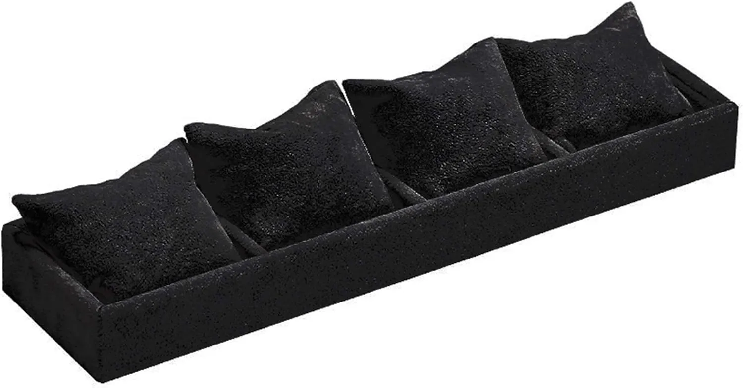 Velvet Series Jewelry Organizer Holder Wooden Jewellery Necklace Stand Bangle Earring Watch Bar Storage Showcase (Color : 8 Grid Pillow Tray) (4 Grid Pillow Tray)