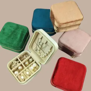Velvet Travel Jewelry Storage Case