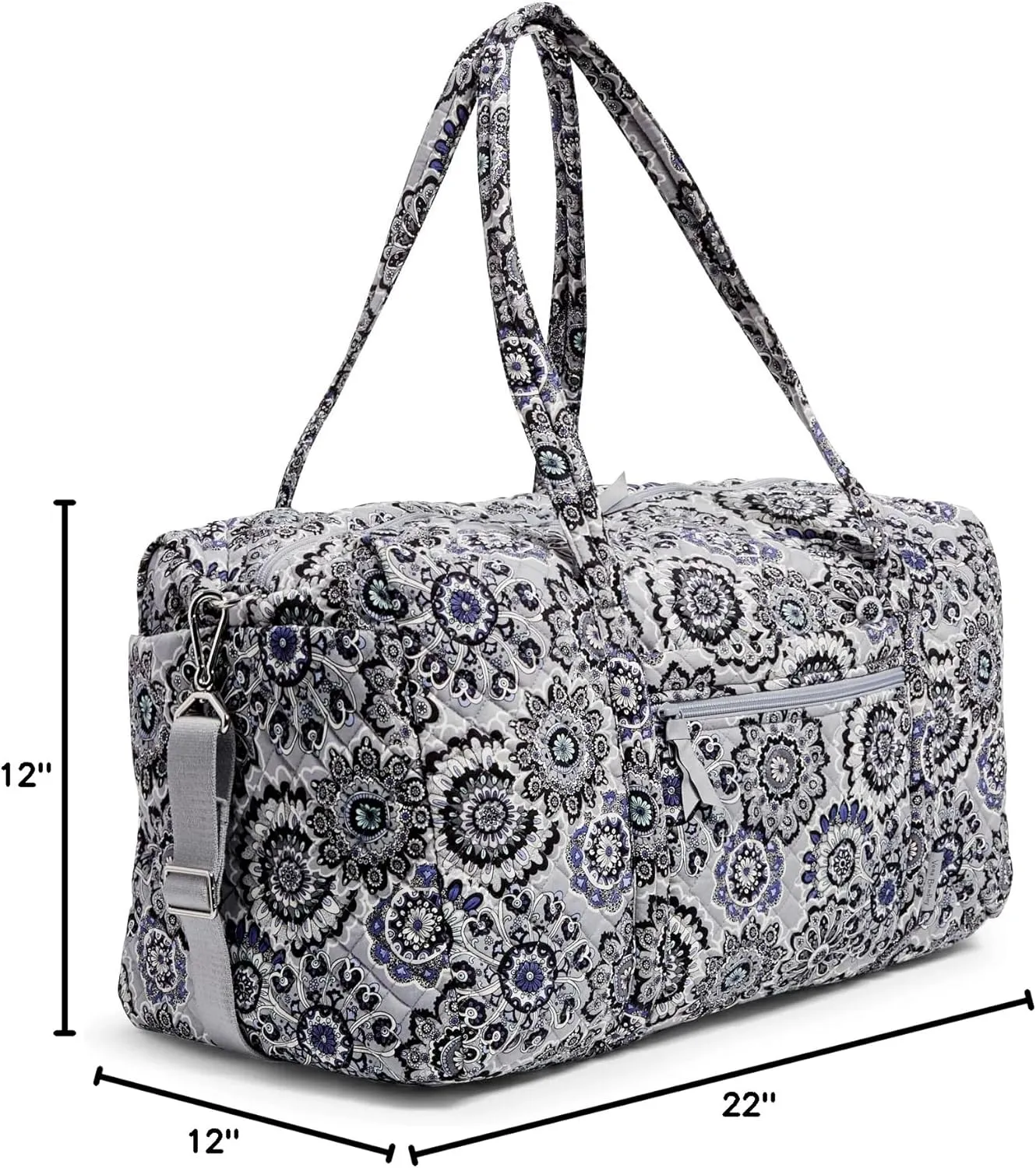 Vera Bradley Women's Cotton Large Travel Duffel Bag, Tranquil Medallion - Recycled Cotton, One Size