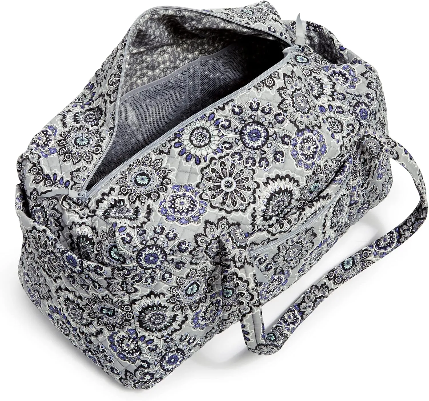 Vera Bradley Women's Cotton Large Travel Duffel Bag, Tranquil Medallion - Recycled Cotton, One Size