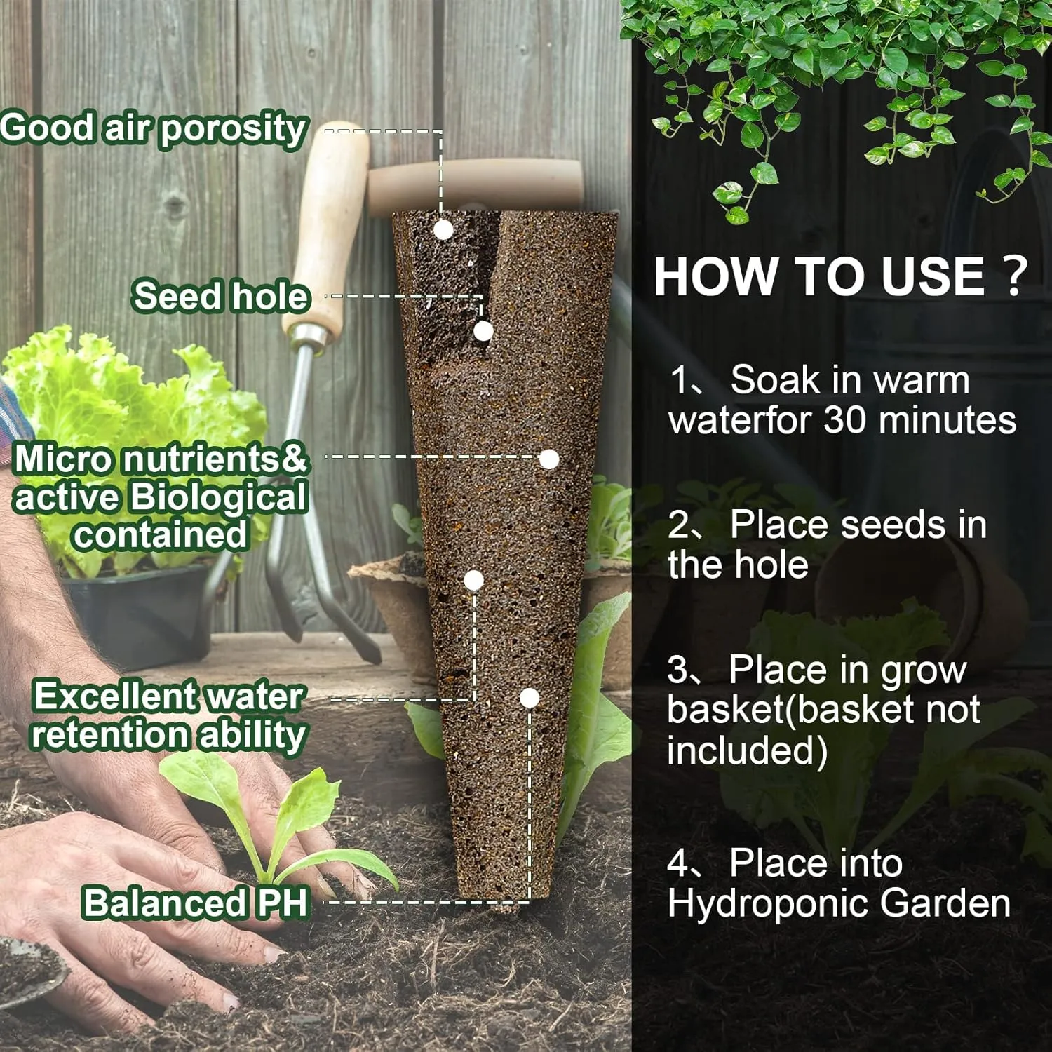 Vesici Hydroponic Pod Kit Including Grow Baskets Grow Sponges and Domes See Pod Labels Hydroponics Growing System Kit for Garden Indoor(120 Pieces)