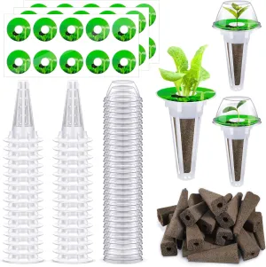 Vesici Hydroponic Pod Kit Including Grow Baskets Grow Sponges and Domes See Pod Labels Hydroponics Growing System Kit for Garden Indoor(120 Pieces)