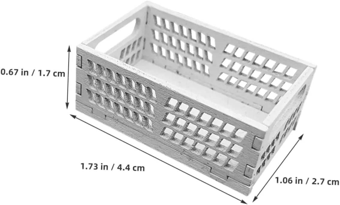 VICASKY 10pcs Mini Baskets for Dollhouse Storage Crate Organizers for Miniature Scenes Realistic Doll Accessories Compact Design for Creative Display and Collection
