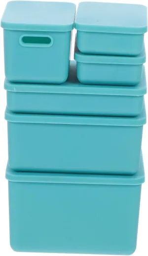 VICASKY 6pcs Mini Storage Box with Lids Doll House Container Decorative Small Storage Containers for Miniature Landscaping and Home Decor