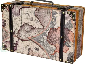 Vintiquewise(TM Old World Map Suitcase/Decorative Box